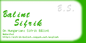 balint sifrik business card