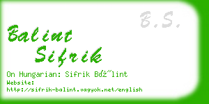 balint sifrik business card